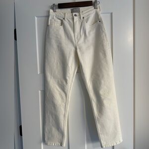 Everlane Cheeky Jeans - in “Bone”.